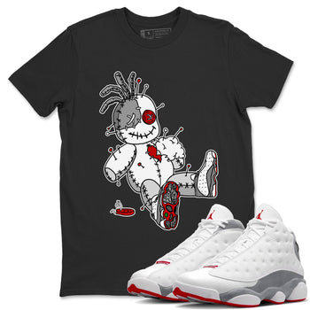 Air Jordan 13 Wolf Grey unique Halloween sneaker tee Voodoo Doll Sneaker Tees Air Jordan 13 Retro Wolf Grey T-Shirt Unisex Shirts Black 1