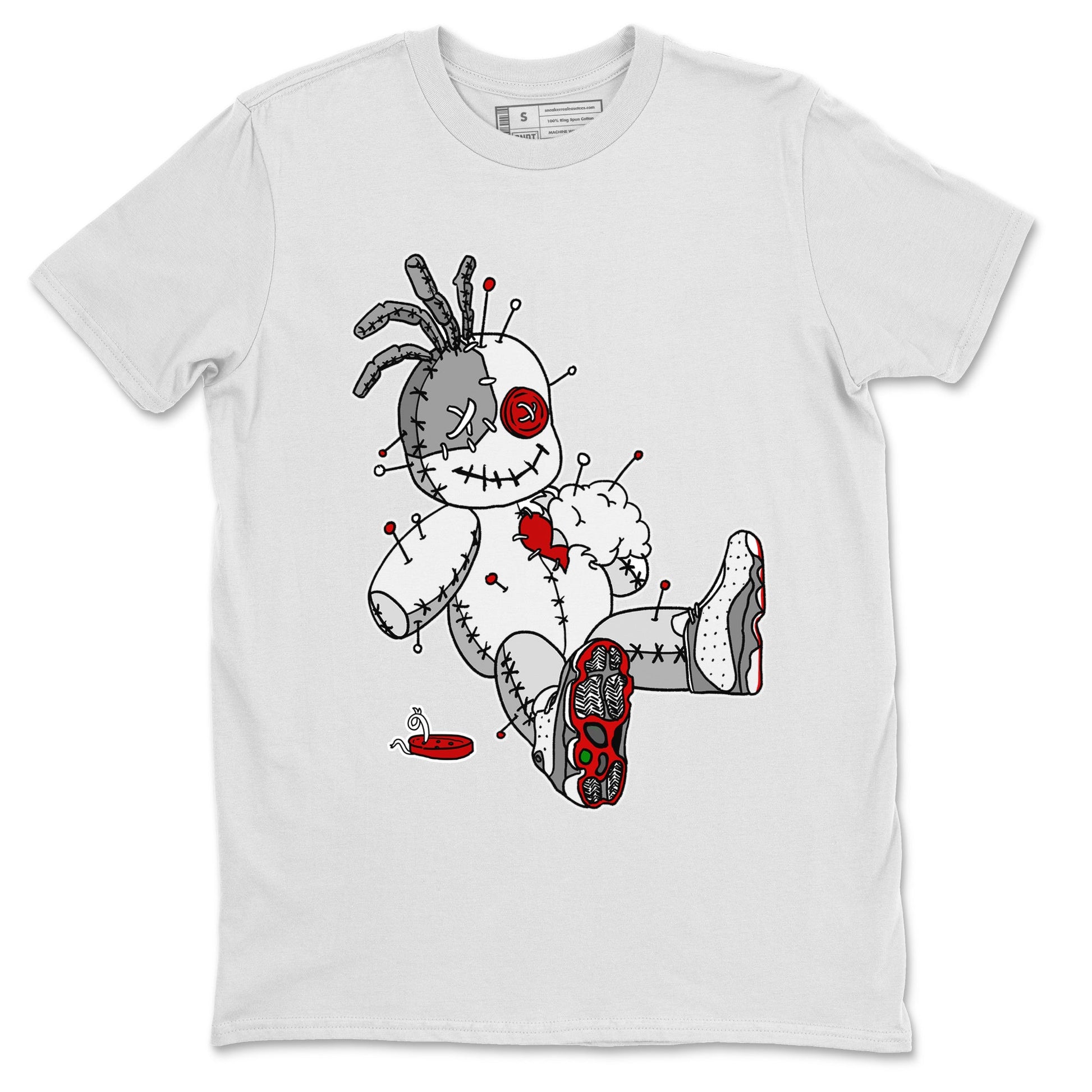 Air Jordan 13 Wolf Grey unique Halloween sneaker tee Voodoo Doll Sneaker Tees Air Jordan 13 Retro Wolf Grey T-Shirt Unisex Shirts White 2