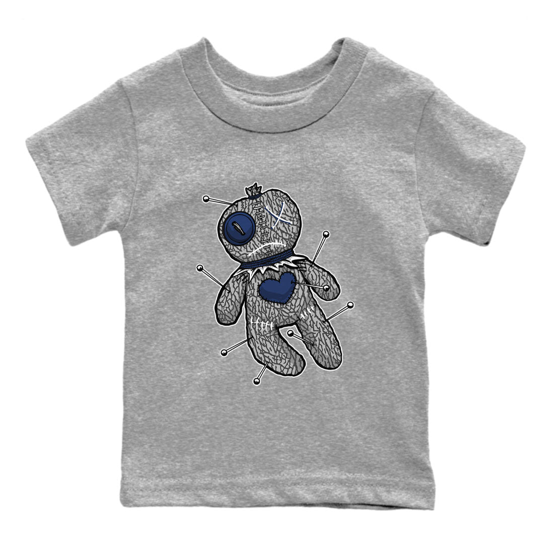AJ3 Midnight Navy shirt to match jordans Voodoo Doll sneaker tees 3s Midnight Navy SNRT sneaker release tees baby toddler Heather Grey 2 cotton sneaker tee