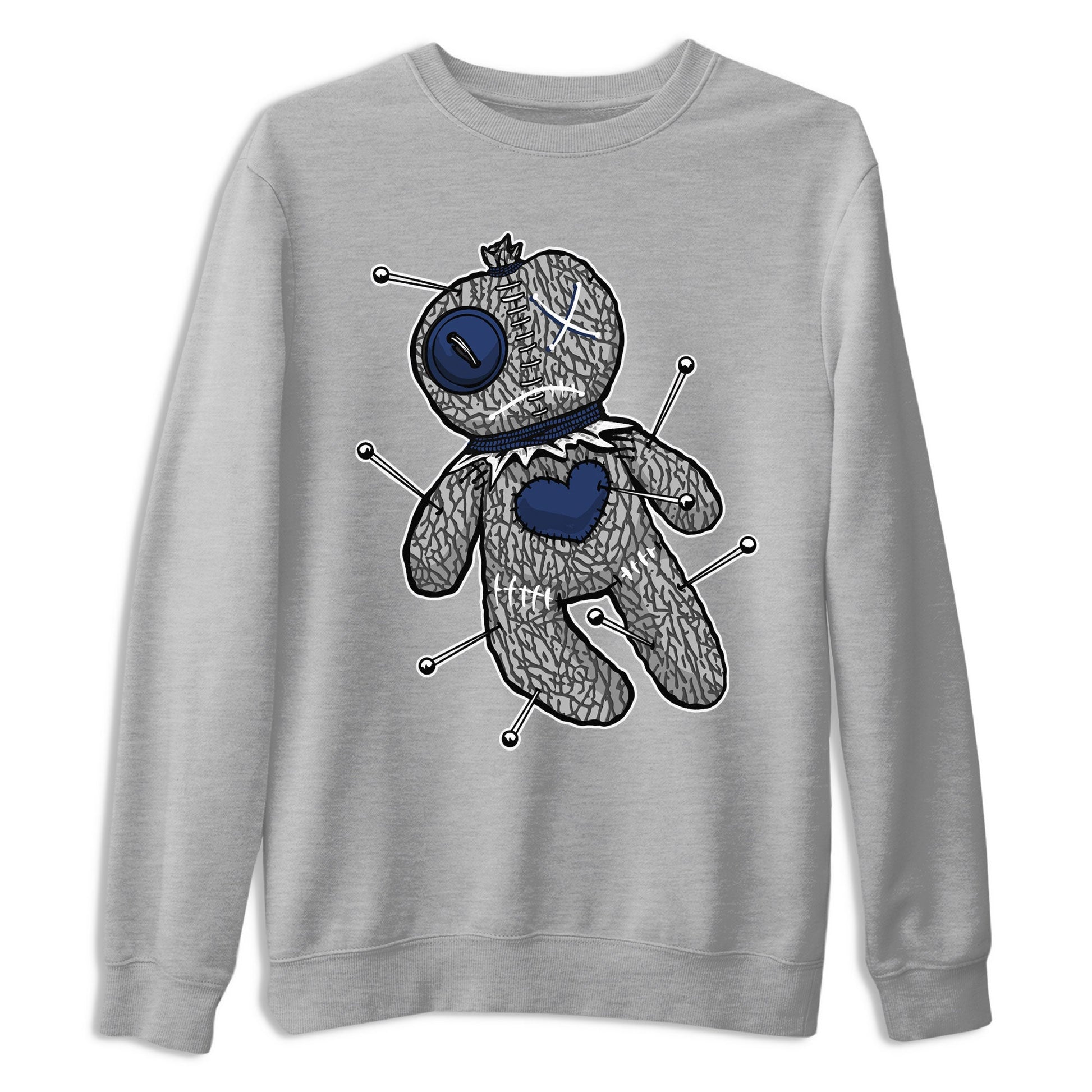 AJ3 Midnight Navy shirt to match jordans Voodoo Doll sneaker tees 3s Midnight Navy SNRT sneaker release Tees unisex cotton Heather Grey 2 crew neck shirt