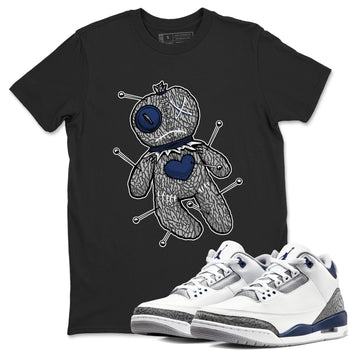 AJ3 Midnight Navy shirt to match jordans Voodoo Doll sneaker tees 3s Midnight Navy SNRT sneaker release Tees unisex cotton Black 1 crew neck shirt