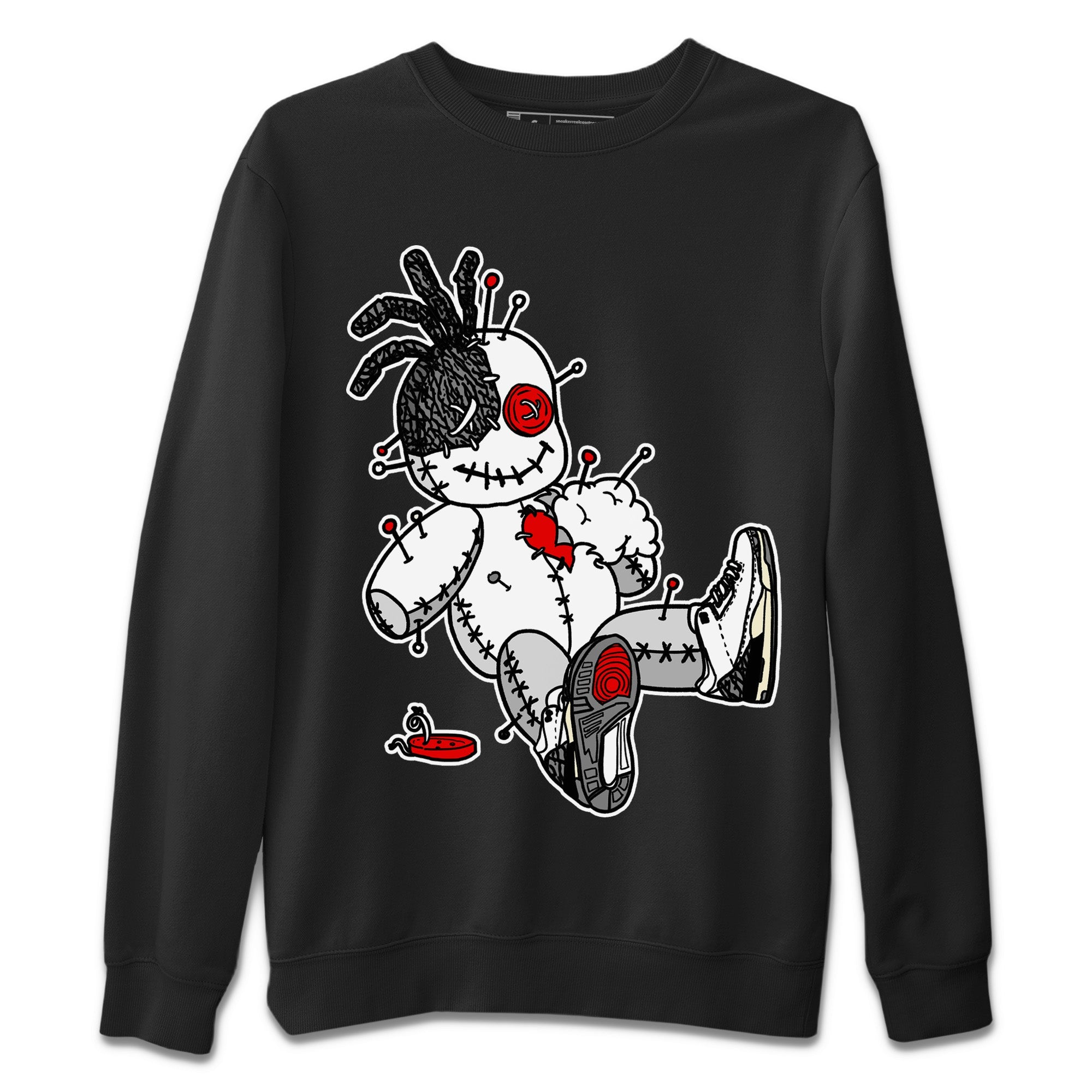 Air Jordan 3 White Cement unique Halloween sneaker tee Voodoo Doll Sneaker Tees Air Jordan 3 Retro White Cement Sneaker Release Tees Unisex Shirts Black 2
