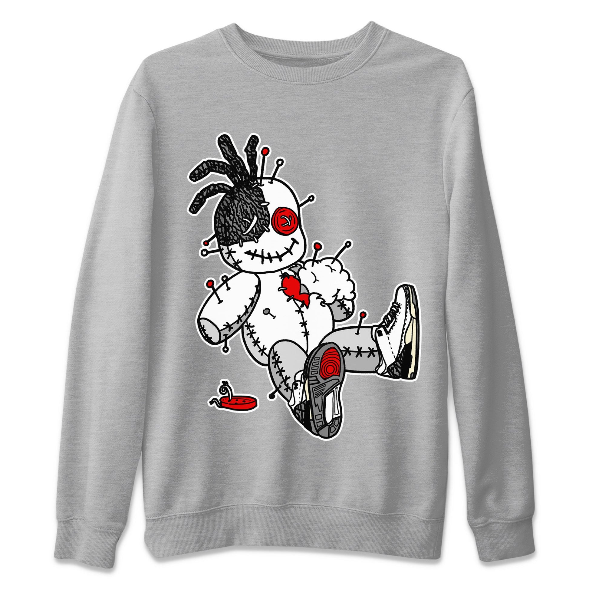 Air Jordan 3 White Cement unique Halloween sneaker tee Voodoo Doll Sneaker Tees Air Jordan 3 Retro White Cement Sneaker Release Tees Unisex Shirts Heather Grey 2