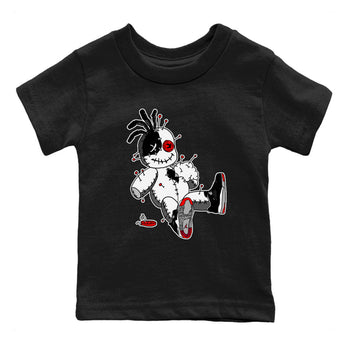AJ4 Retro Bred Reimagined shirt to match jordans Voodoo Doll sneaker tees Air Jordan 4 Retro Bred Reimagined SNRT sneaker release tees baby toddler Black 2 cotton Shirt