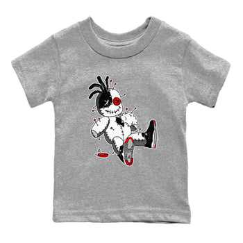 AJ4 Retro Bred Reimagined shirt to match jordans Voodoo Doll sneaker tees Air Jordan 4 Retro Bred Reimagined SNRT sneaker release tees baby toddler Heather Grey 2 cotton Shirt