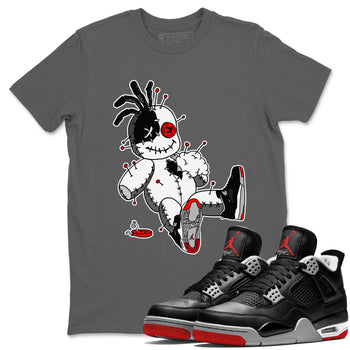 AJ4 Retro Bred Reimagined shirt to match jordans Voodoo Doll sneaker tees Air Jordan 4 Retro Bred Reimagined SNRT sneaker release Tees unisex cotton Cool Grey 1 crew neck shirt