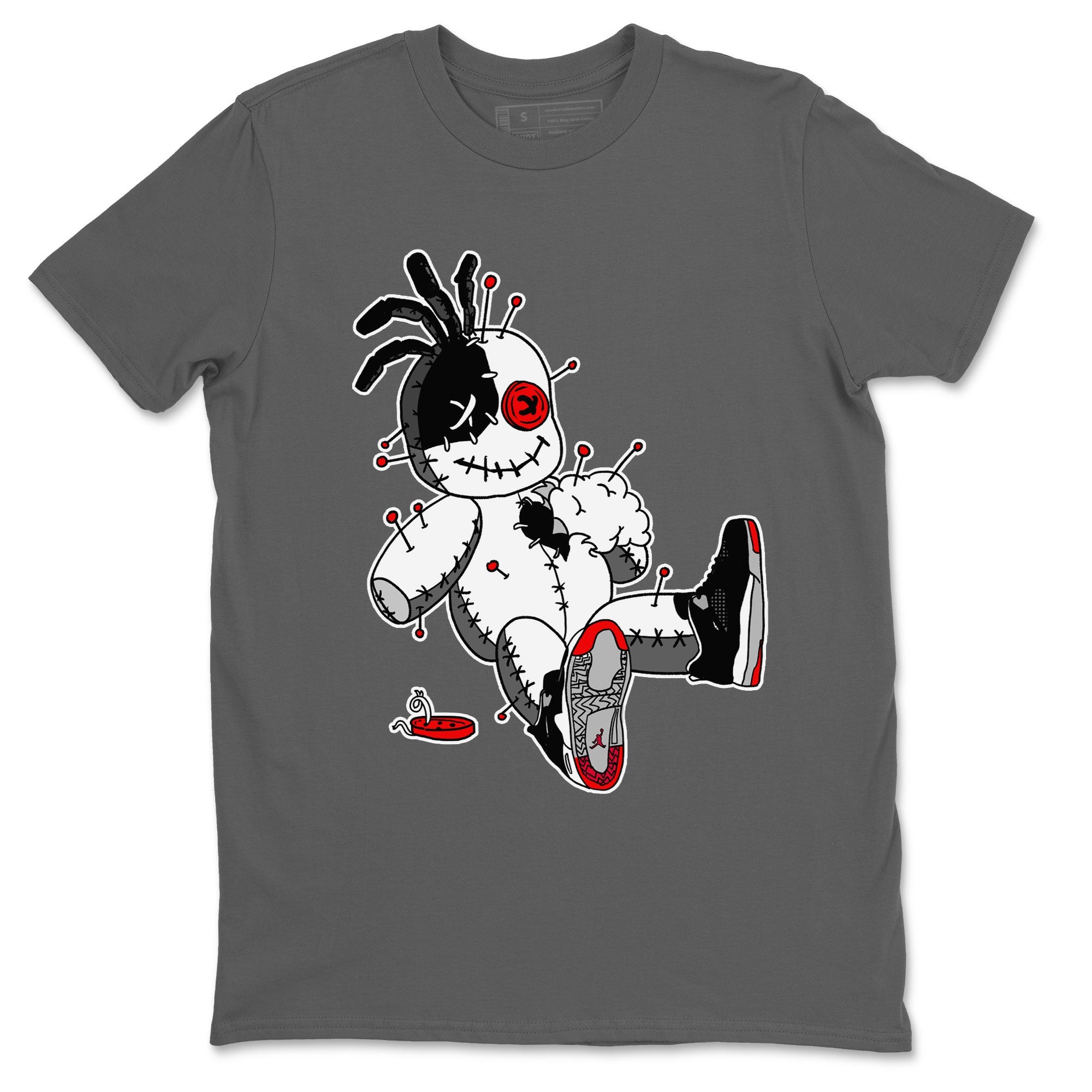 AJ4 Retro Bred Reimagined shirt to match jordans Voodoo Doll sneaker tees Air Jordan 4 Retro Bred Reimagined SNRT sneaker release Tees unisex cotton Cool Grey 2 crew neck shirt