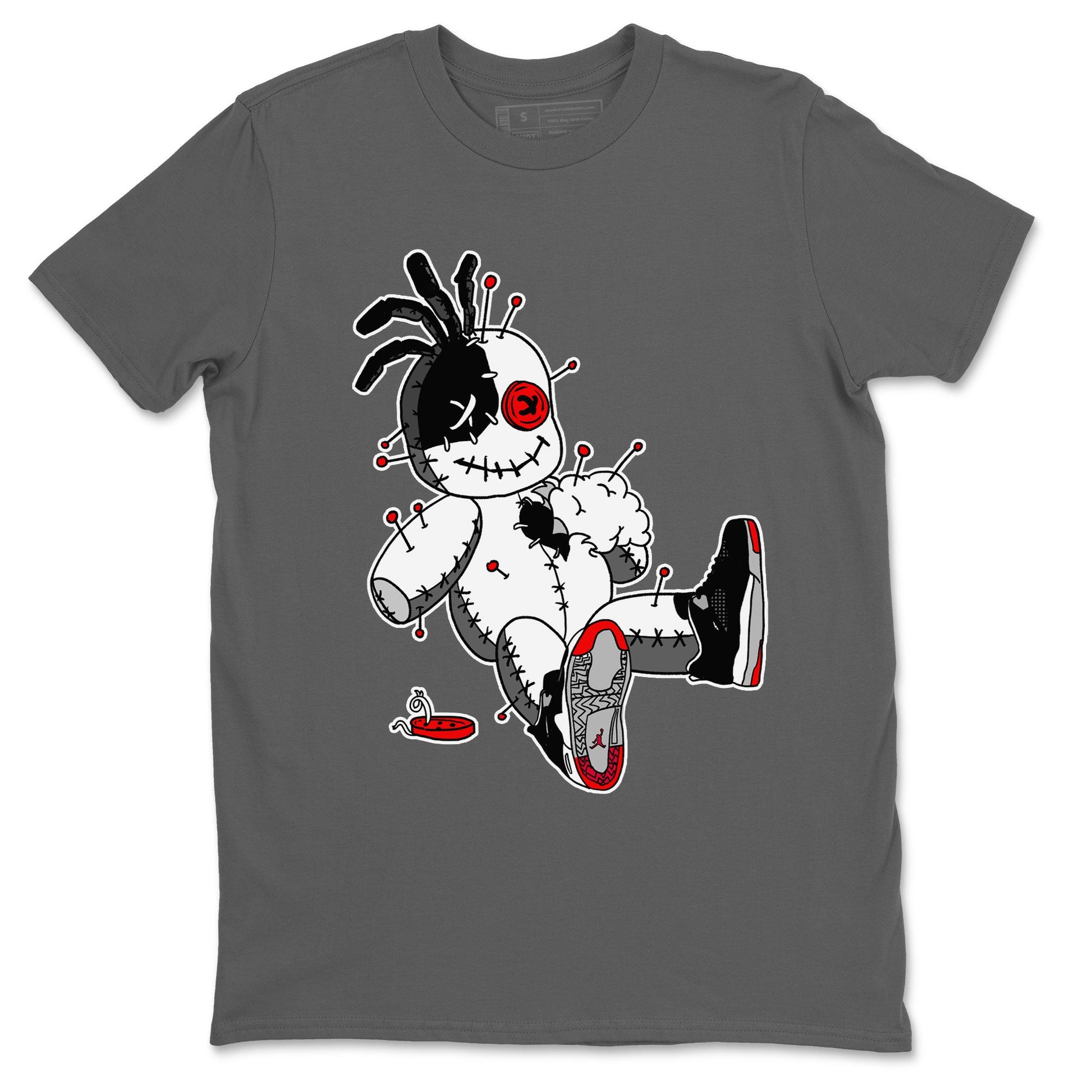 AJ4 Retro Bred Reimagined shirt to match jordans Voodoo Doll sneaker tees Air Jordan 4 Retro Bred Reimagined SNRT sneaker release Tees unisex cotton Cool Grey 2 crew neck shirt