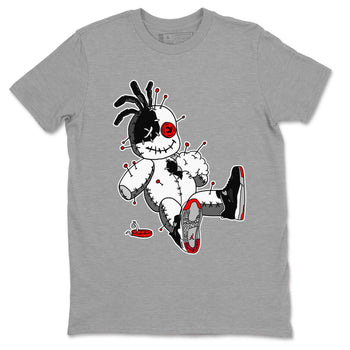 AJ4 Retro Bred Reimagined shirt to match jordans Voodoo Doll sneaker tees Air Jordan 4 Retro Bred Reimagined SNRT sneaker release Tees unisex cotton Heather Grey 2 crew neck shirt