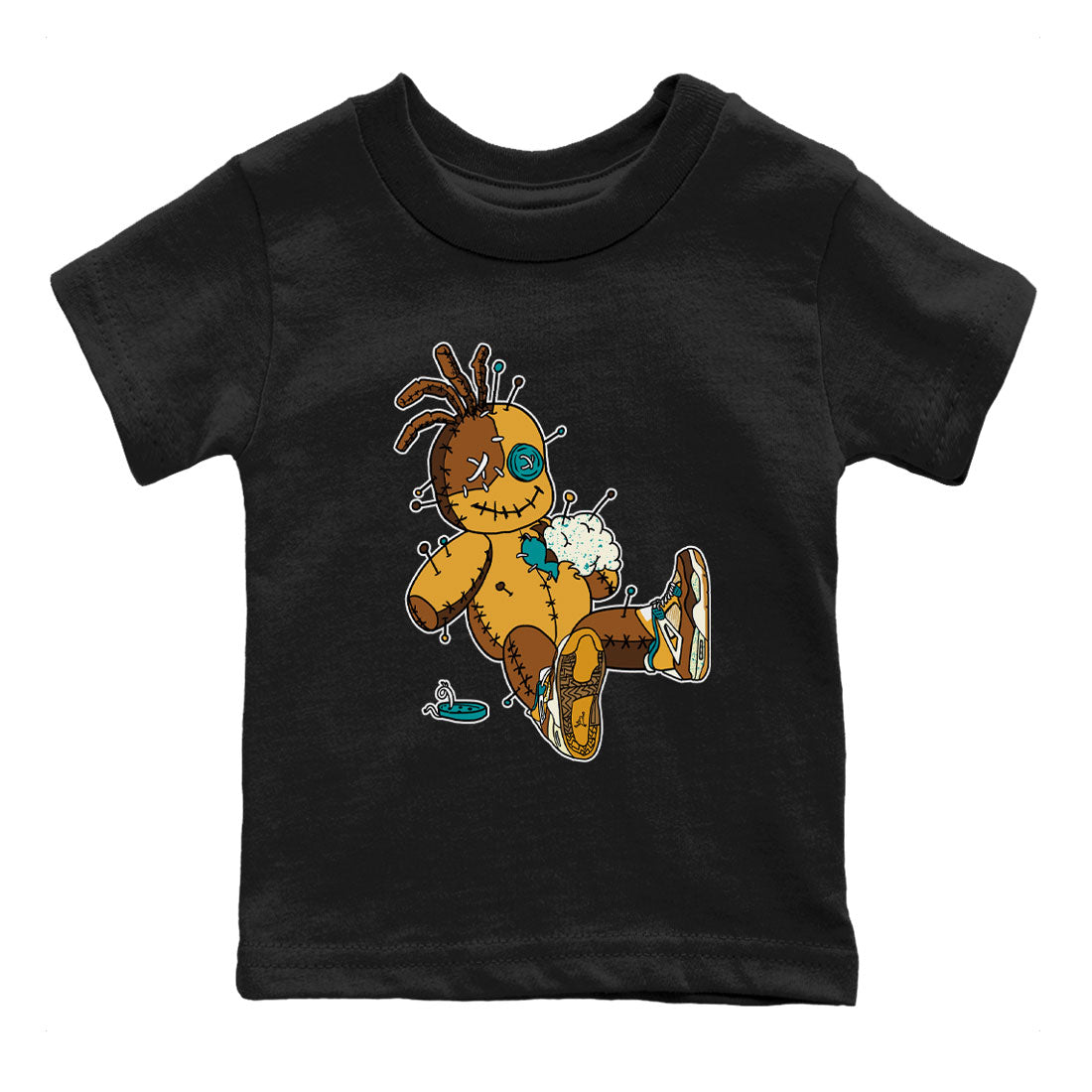 4s Cacao Wow shirt to match jordans Voodoo Doll sneaker tees Air Jordan 4 Cacao Wow SNRT Sneaker Release Tees Baby Toddler Black 2 T-Shirt