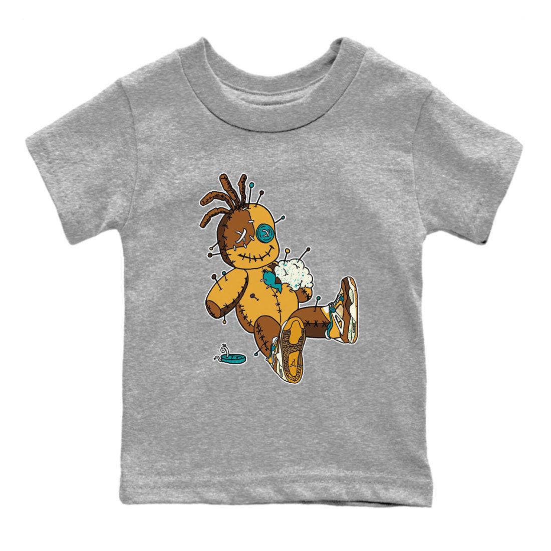 4s Cacao Wow shirt to match jordans Voodoo Doll sneaker tees Air Jordan 4 Cacao Wow SNRT Sneaker Release Tees Baby Toddler Heather Grey 2 T-Shirt