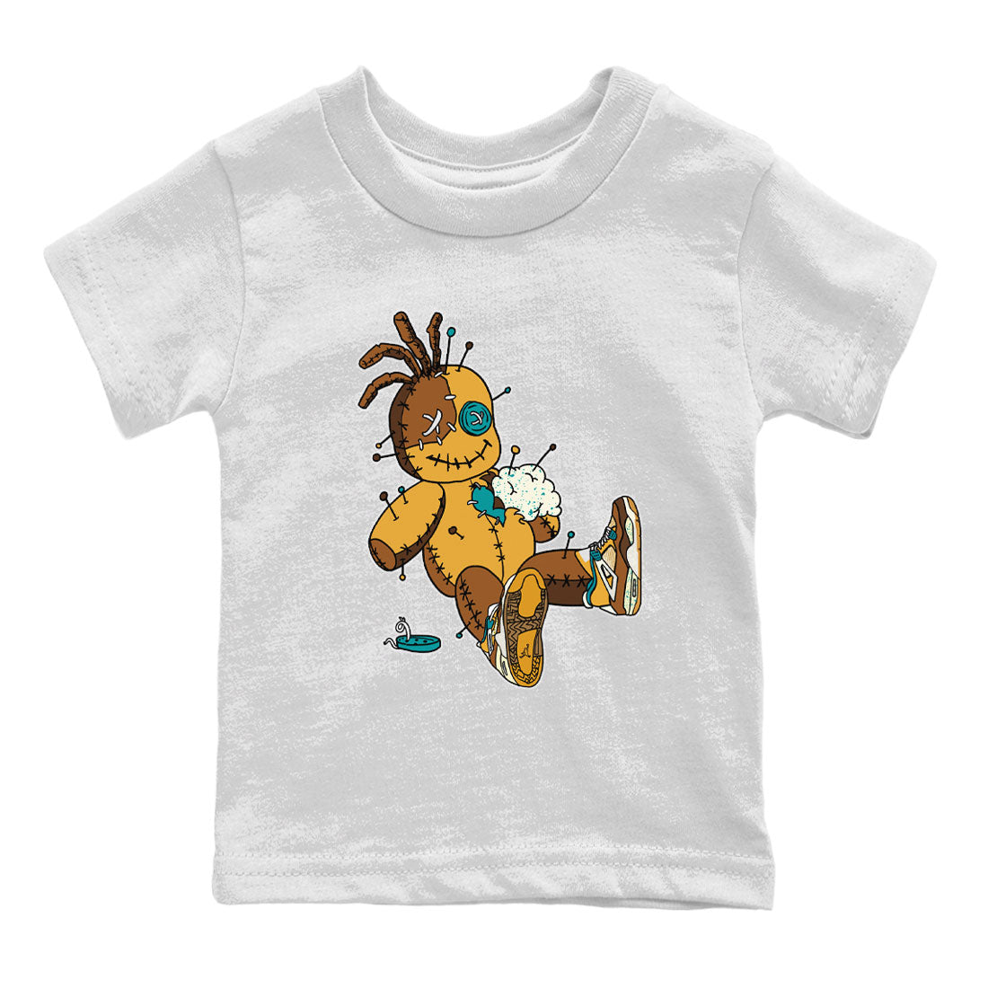 4s Cacao Wow shirt to match jordans Voodoo Doll sneaker tees Air Jordan 4 Cacao Wow SNRT Sneaker Release Tees Baby Toddler White 2 T-Shirt