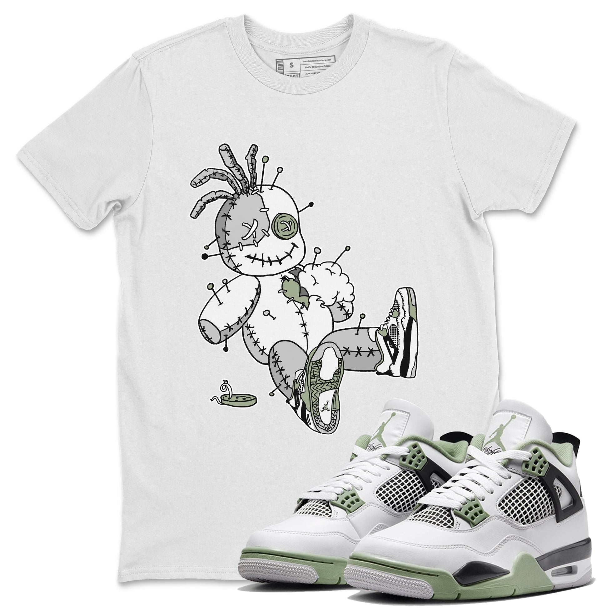 Jordan 4 Seafoam unique Halloween sneaker tee Voodoo Doll Sneaker Tees Jordan 4 Seafoam Sneaker Release Tees Unisex Shirts