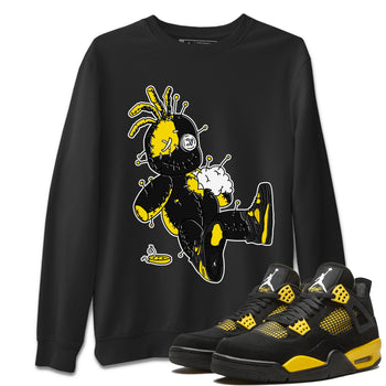 Air Jordan 4 Thunder Voodoo Doll Crew Neck Sneaker Tees Air Jordan 4 Retro Thunder Sneaker T-Shirts Washing and Care Tip