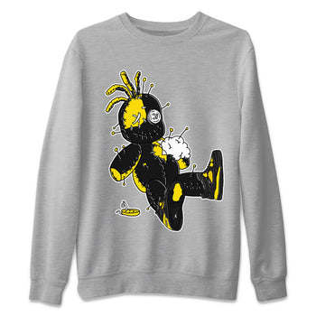 Air Jordan 4 Thunder unique Halloween sneaker tee Voodoo Doll Sneaker Tees Air Jordan 4 Retro Thunder Sneaker Release Tees Unisex Shirts Heather Grey 2