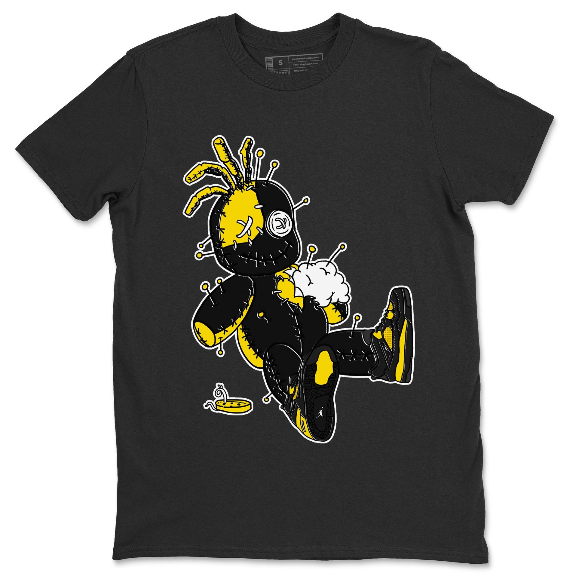 Air Jordan 4 Thunder unique Halloween sneaker tee Voodoo Doll Sneaker Tees Air Jordan 4 Retro Thunder Sneaker Release Tees Unisex Shirts Black 2