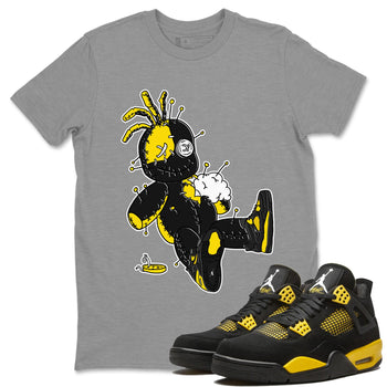 Air Jordan 4 Thunder Voodoo Doll Crew Neck Sneaker Tees Air Jordan 4 Retro Thunder Sneaker T-Shirts Size Chart