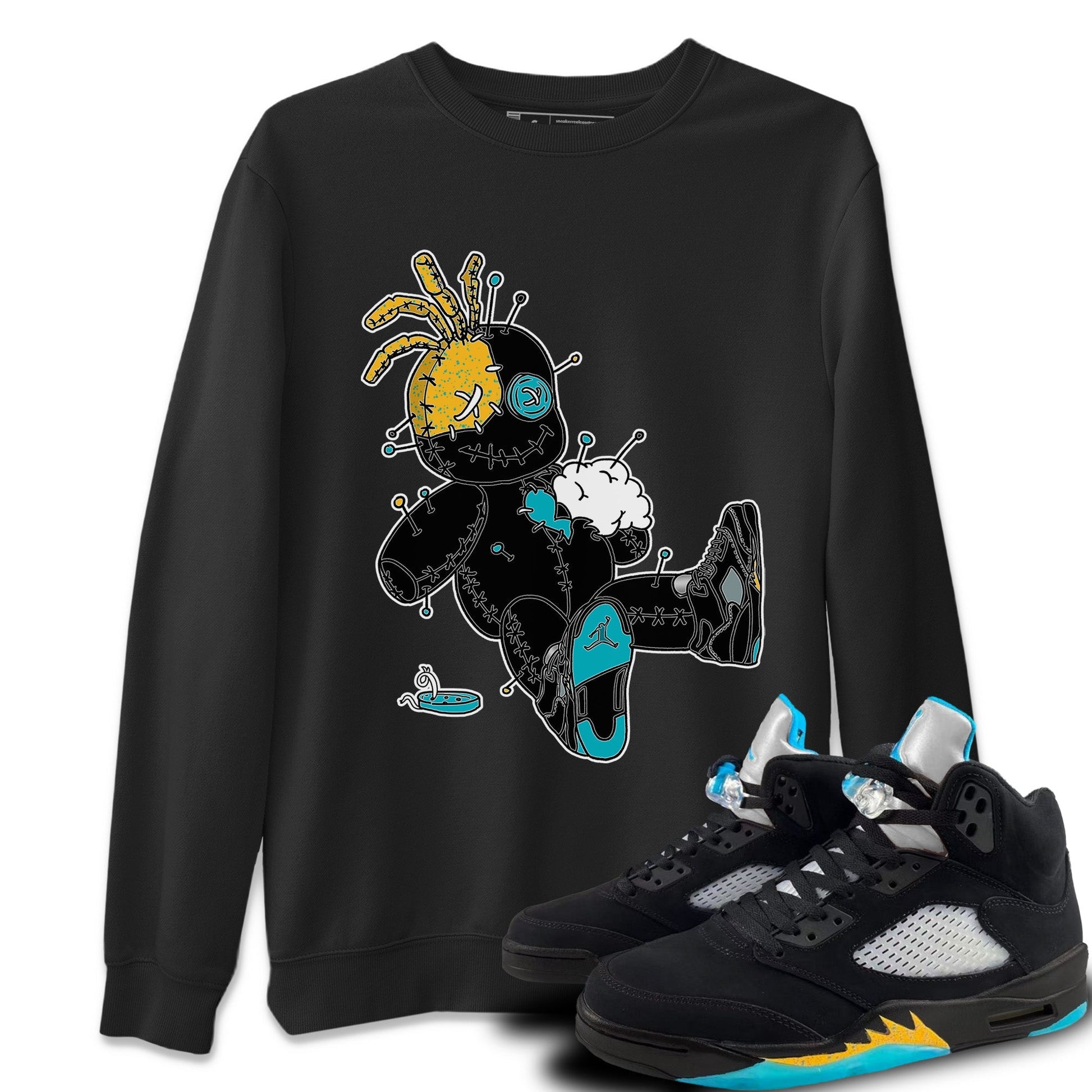 Jordan 5 Aqua unique Halloween sneaker tee Voodoo Doll Sneaker Tees Jordan 5 Aqua Sneaker Release Tees Unisex Shirts