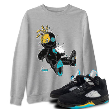 Jordan 5 Aqua unique Halloween sneaker tee Voodoo Doll Sneaker Tees Jordan 5 Aqua Sneaker Release Tees Unisex Shirts