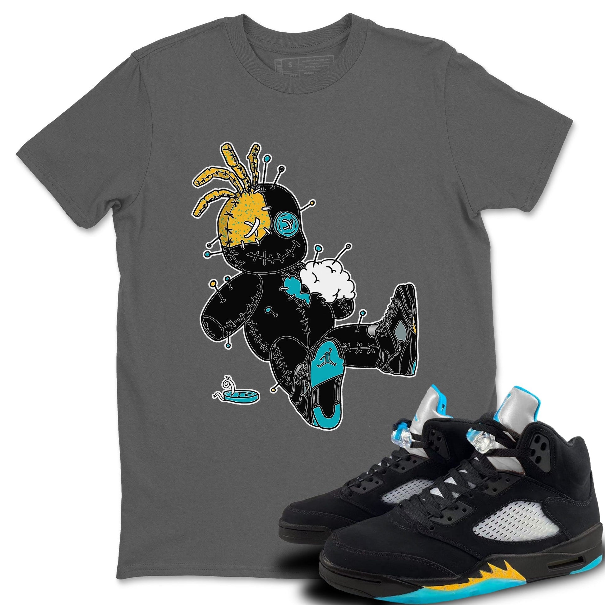 Jordan 5 Aqua unique Halloween sneaker tee Voodoo Doll Sneaker Tees Jordan 5 Aqua Sneaker Release Tees Unisex Shirts