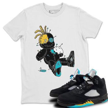 Jordan 5 Aqua unique Halloween sneaker tee Voodoo Doll Sneaker Tees Jordan 5 Aqua Sneaker Release Tees Unisex Shirts
