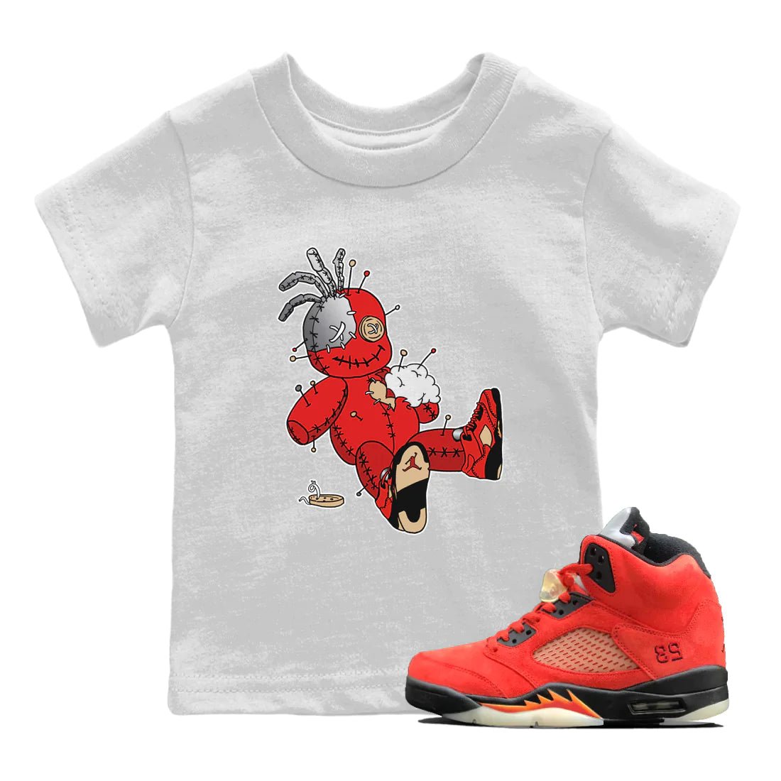 Jordan 5 Mars For Her unique Halloween sneaker tee Voodoo Doll Sneaker Tees Jordan 5 Mars For Her Sneaker Release Tees Kids Shirts