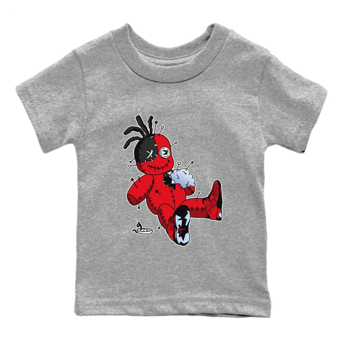 Air Jordan 6 Toro Bravo unique Halloween sneaker tee Voodoo Doll Sneaker Tees Air Jordan 6 Toro Tees Kids Shirts Heather Grey 2