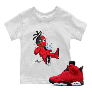 Air Jordan 6 Toro Bravo unique Halloween sneaker tee Voodoo Doll Sneaker Tees Air Jordan 6 Toro Tees Kids Shirts White 1