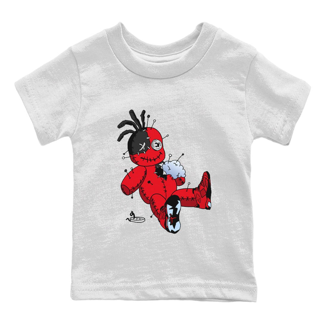 Air Jordan 6 Toro Bravo unique Halloween sneaker tee Voodoo Doll Sneaker Tees Air Jordan 6 Toro Tees Kids Shirts White 2