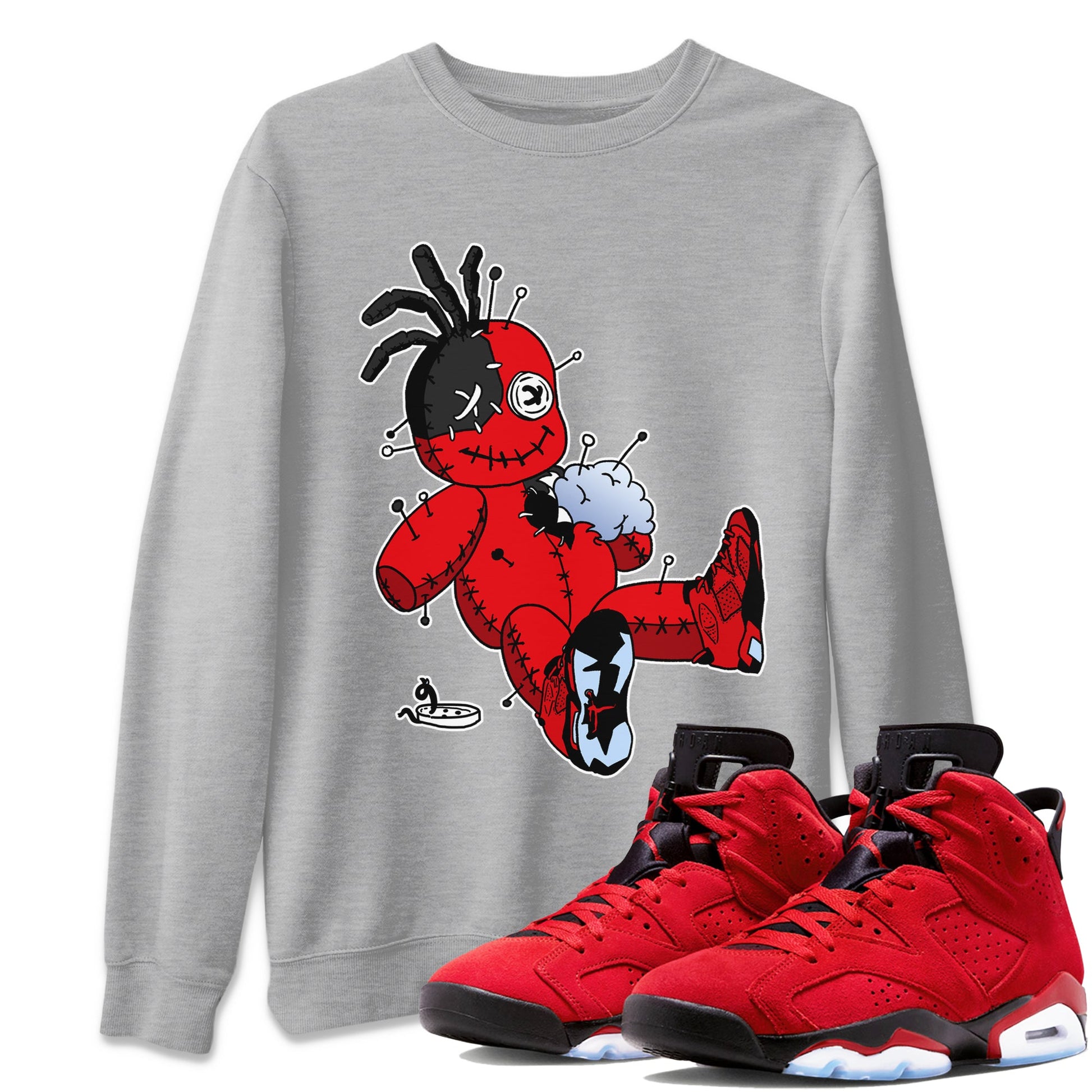 Air Jordan 6 Toro Bravo unique Halloween sneaker tee Voodoo Doll Sneaker Tees Air Jordan 6 Toro Tees Unisex Shirts Heather Grey 1