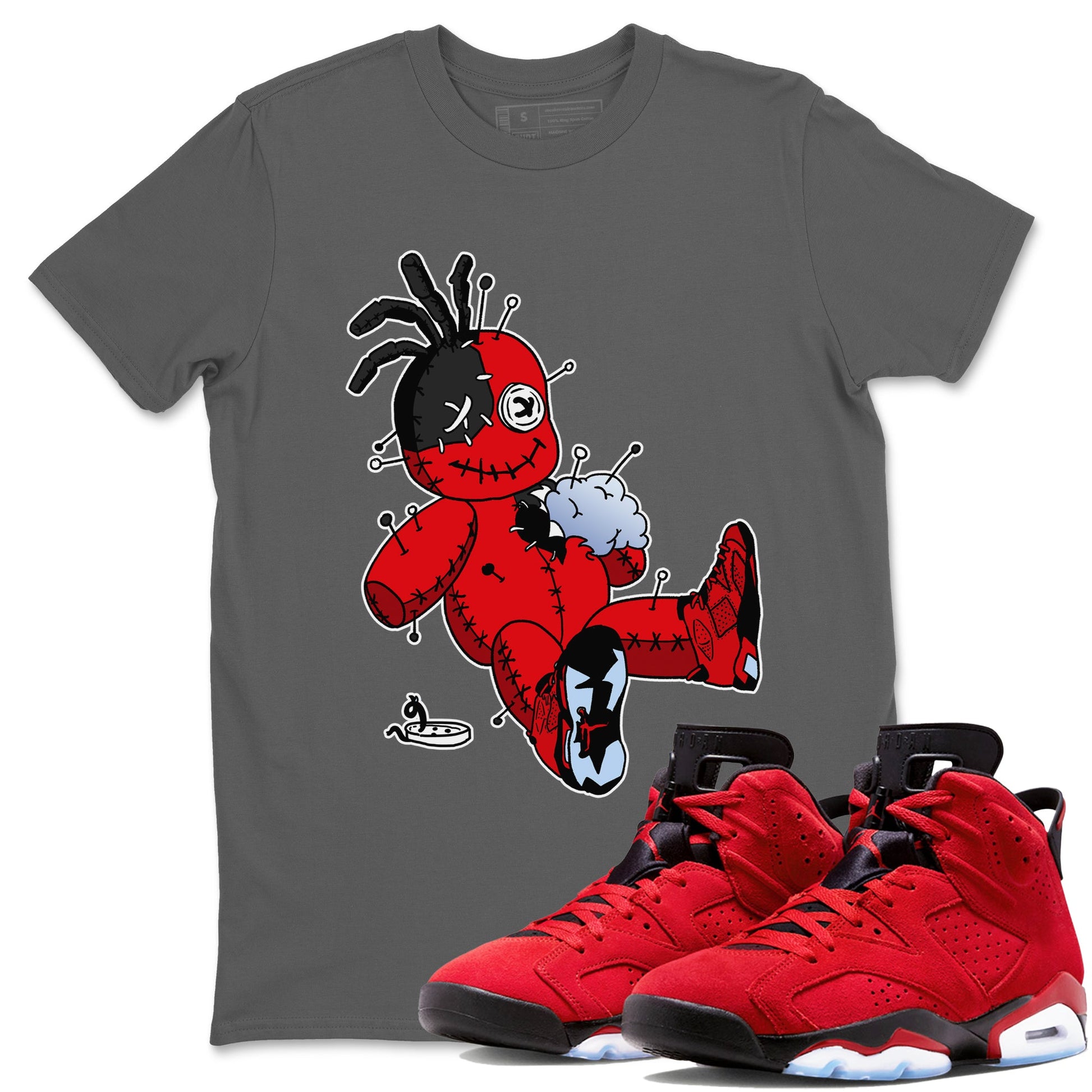 Air Jordan 6 Toro Bravo Voodoo Doll Crew Neck Sneaker Tees Air Jordan 6 Toro Bravo Sneaker T-Shirts Washing and Care Tip