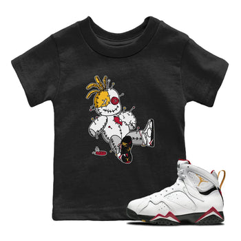 Jordan 7 Cardinal unique Halloween sneaker tee Voodoo Doll Sneaker Tees Jordan 7 Cardinal Sneaker Release Tees Kids Shirts