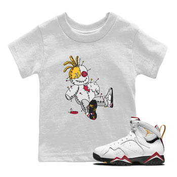 Jordan 7 Cardinal unique Halloween sneaker tee Voodoo Doll Sneaker Tees Jordan 7 Cardinal Sneaker Release Tees Kids Shirts