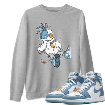 Jordan 1 Denim unique Halloween sneaker tee Voodoo Doll Sneaker Tees Jordan 1 Denim Sneaker Release Tees Unisex Shirts