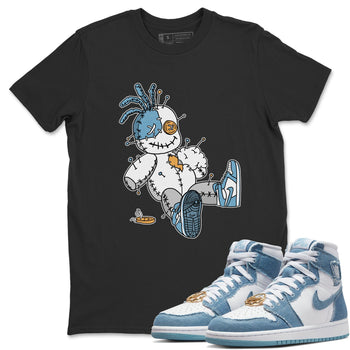 Jordan 1 Denim unique Halloween sneaker tee Voodoo Doll Sneaker Tees Jordan 1 Denim Sneaker Release Tees Unisex Shirts