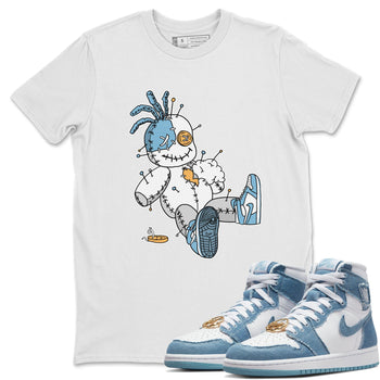 Jordan 1 Denim unique Halloween sneaker tee Voodoo Doll Sneaker Tees Jordan 1 Denim Sneaker Release Tees Unisex Shirts