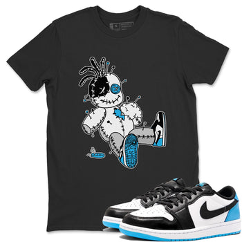 Jordan 1 Powder Blue unique Halloween sneaker tee Voodoo Doll Sneaker Tees Jordan 1 Powder Blue Sneaker Release Tees Unisex Shirts