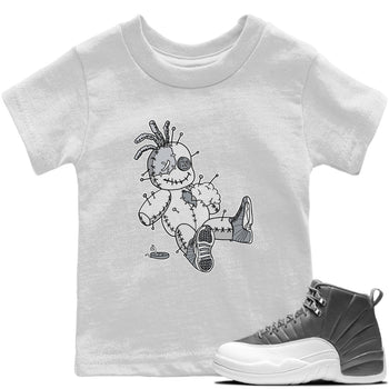 Jordan 12 Stealth unique Halloween sneaker tee Voodoo Doll Sneaker Tees Jordan 12 Stealth Sneaker Release Tees Kids Shirts