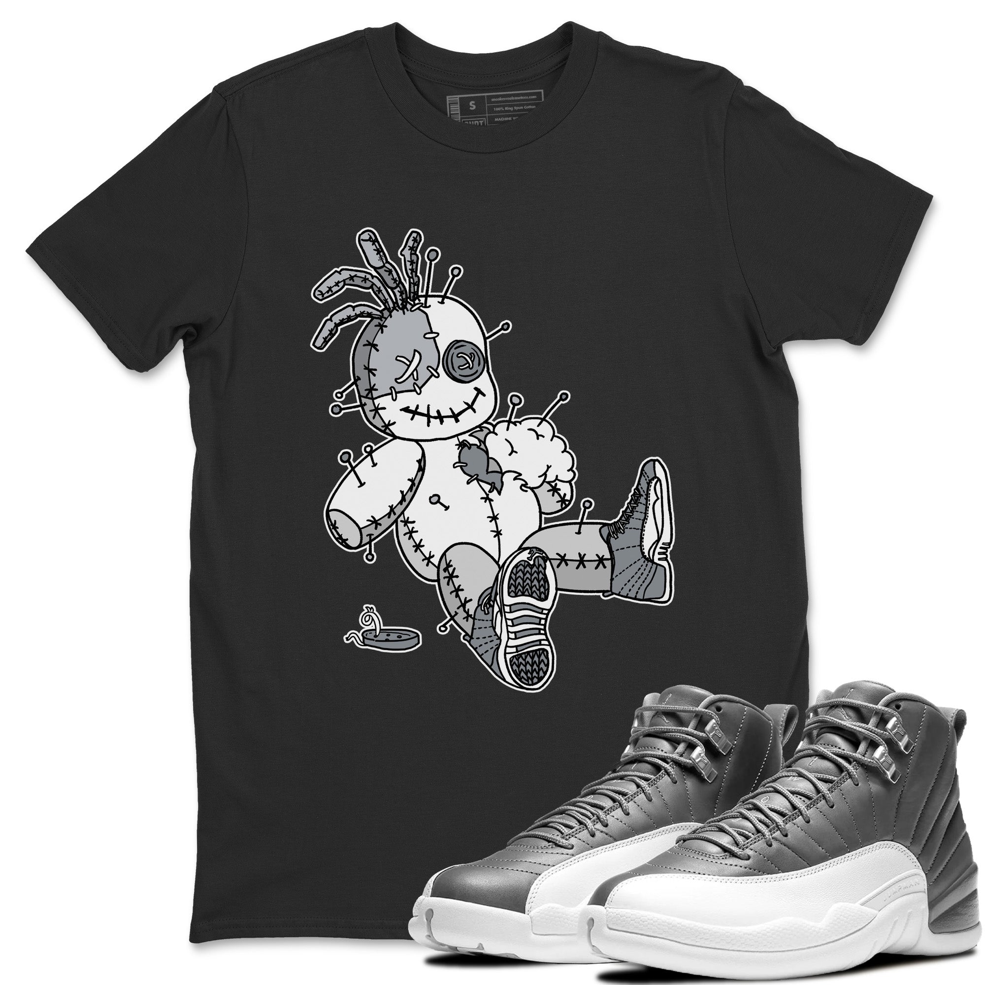 Jordan 12 Stealth unique Halloween sneaker tee Voodoo Doll Sneaker Tees Jordan 12 Stealth Sneaker Release Tees Unisex Shirts