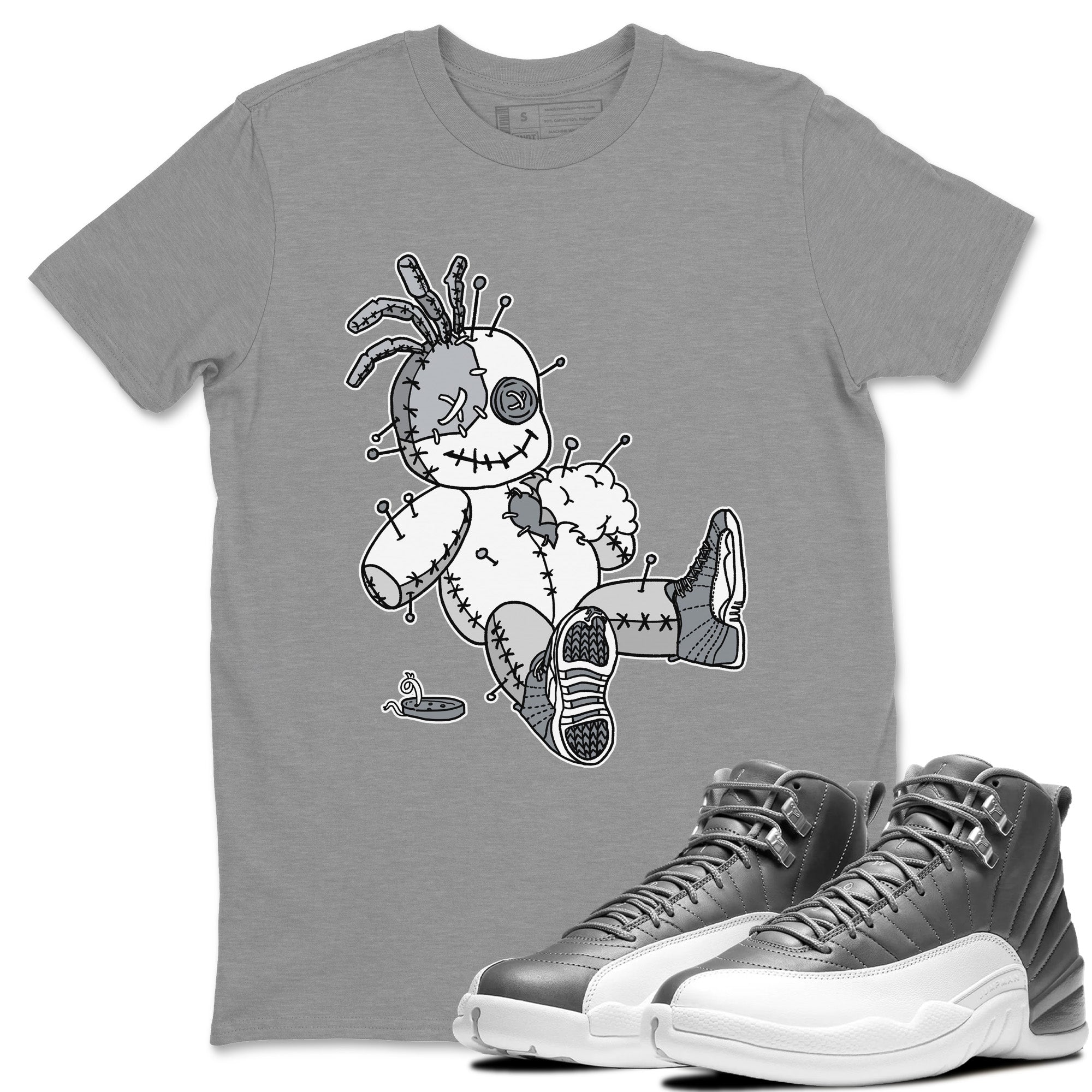 Jordan 12 Stealth unique Halloween sneaker tee Voodoo Doll Sneaker Tees Jordan 12 Stealth Sneaker Release Tees Unisex Shirts