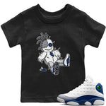 Jordan 13 French Blue Sneaker Match Tees Voodoo Doll Sneaker Tees Jordan 13 French Blue Sneaker Release Tees Kids Shirts
