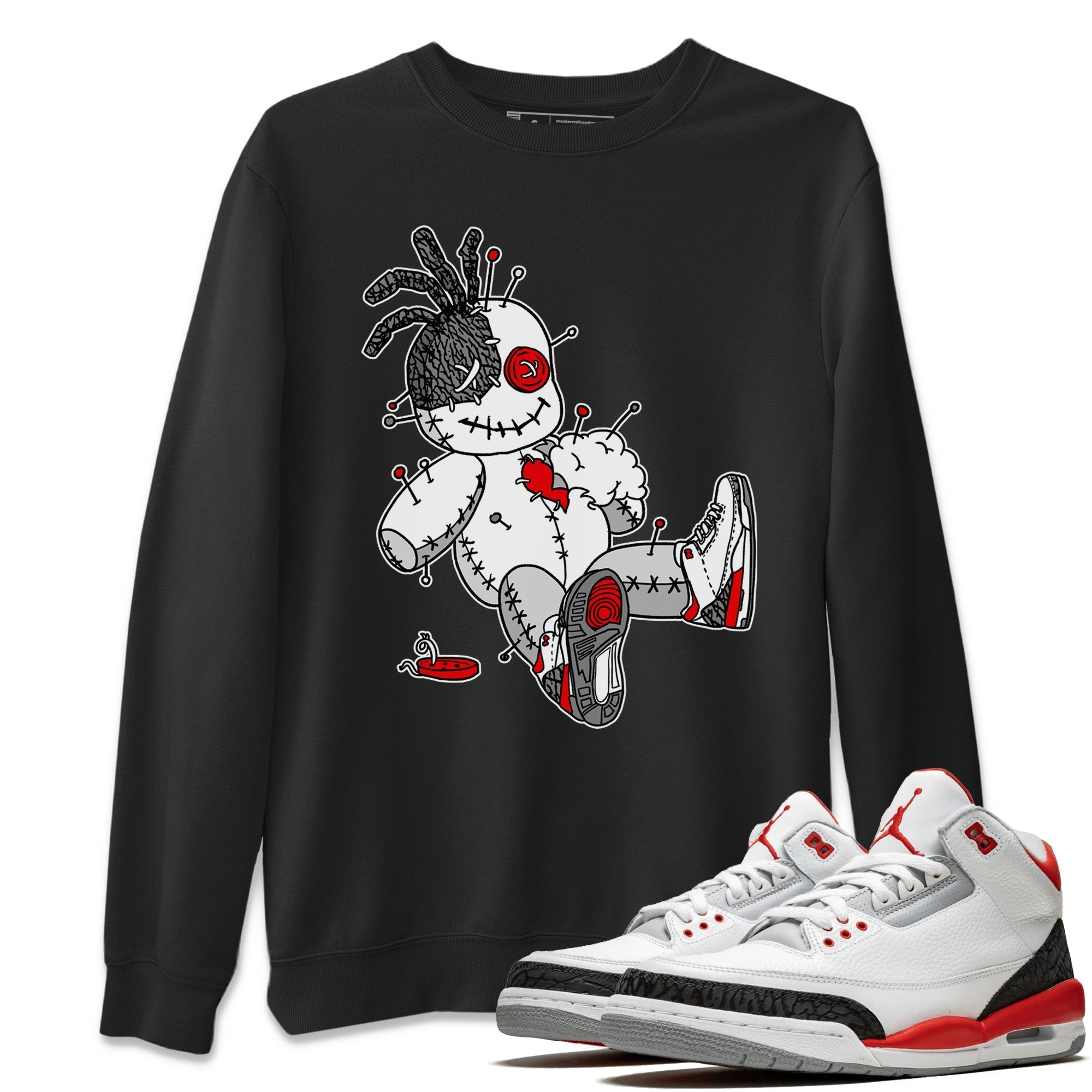 Jordan 3 Fire Red unique Halloween sneaker tee Voodoo Doll Sneaker Tees Jordan 3 Fire Red Sneaker Release Tees Unisex Shirts