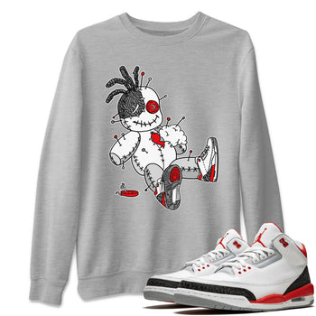 Jordan 3 Fire Red unique Halloween sneaker tee Voodoo Doll Sneaker Tees Jordan 3 Fire Red Sneaker Release Tees Unisex Shirts