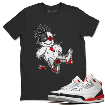 Jordan 3 Fire Red unique Halloween sneaker tee Voodoo Doll Sneaker Tees Jordan 3 Fire Red Sneaker Release Tees Unisex Shirts