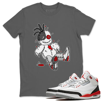 Jordan 3 Fire Red unique Halloween sneaker tee Voodoo Doll Sneaker Tees Jordan 3 Fire Red Sneaker Release Tees Unisex Shirts