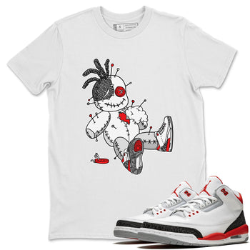 Jordan 3 Fire Red unique Halloween sneaker tee Voodoo Doll Sneaker Tees Jordan 3 Fire Red Sneaker Release Tees Unisex Shirts