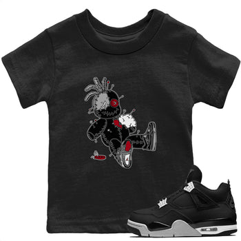 Jordan 4 Black Canvas unique Halloween sneaker tee Voodoo Doll Sneaker Tees Jordan 4 Black Canvas Sneaker Release Tees Kids Shirts