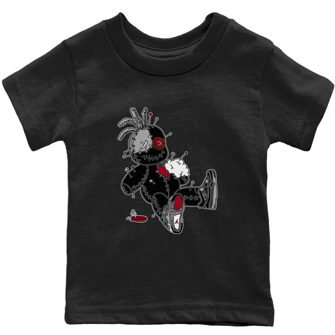 Jordan 4 Black Canvas unique Halloween sneaker tee Voodoo Doll Sneaker Tees Jordan 4 Black Canvas Sneaker Release Tees Kids Shirts