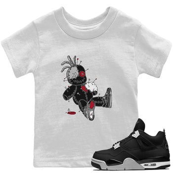 Jordan 4 Black Canvas unique Halloween sneaker tee Voodoo Doll Sneaker Tees Jordan 4 Black Canvas Sneaker Release Tees Kids Shirts