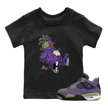 Jordan 4 Canyon Purple unique Halloween sneaker tee Voodoo Doll Sneaker Tees Jordan 4 Canyon Purple Sneaker Release Tees Kids Shirts